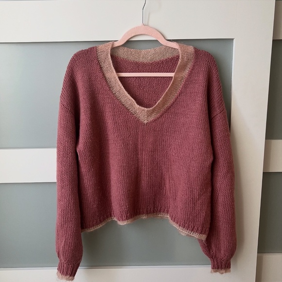 Hand knit wool and alpaca fancy sweater - Picture 1 of 2